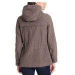 Grey Women's Cotton Four Pocket Hooded Field Jacket (Standard & Plus Sizes)